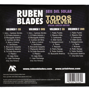 Rubén Blades & Seis Del Solar -"Todos Vuelven Live"| Autographed 2xCD & 2xDVD